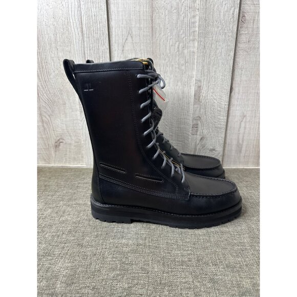 Sperry x John Legend Mens Sz 10 Tall Black Leather Lace-Up Boots w/ Side Zipper - Picture 2 of 11